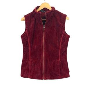 Woolrich Vintage Dark Ruby Cotton Corduroy Full Zip Vest size Small